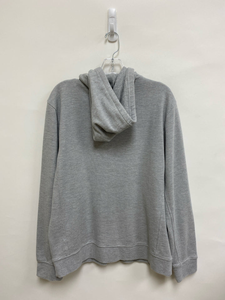 Vineyard Vines Size L Gray/White Stripes Zip Down Ladies Jacket