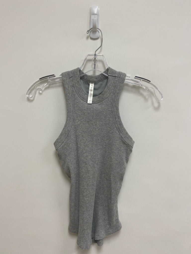 Fabletics Size XS Gray Heather Ribbed Tank Athletic Top