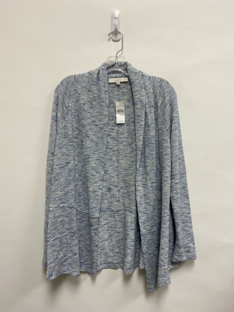NWT LOFT Size M Blue White Streaked Drape Ladies Sweater