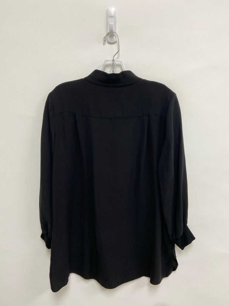 LAFAYETTE 148 Size L Black Quarter Button Ladies Top