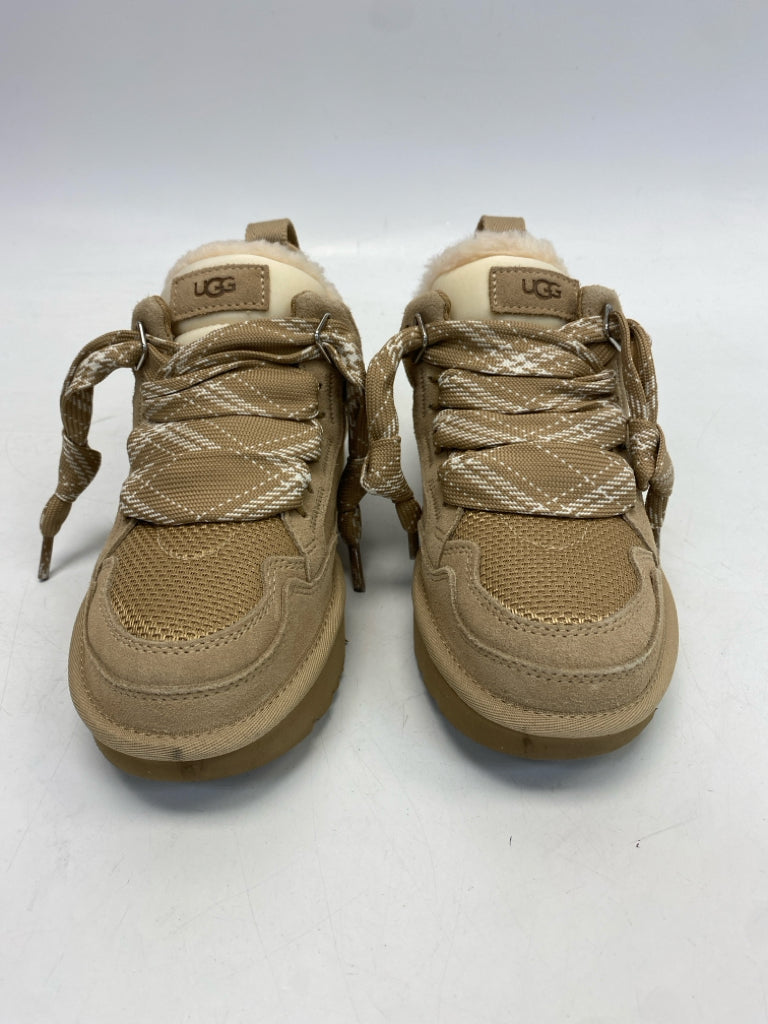 NWOT UGG US Shoe Size 6 Cream Gold Lace-up Sneakers