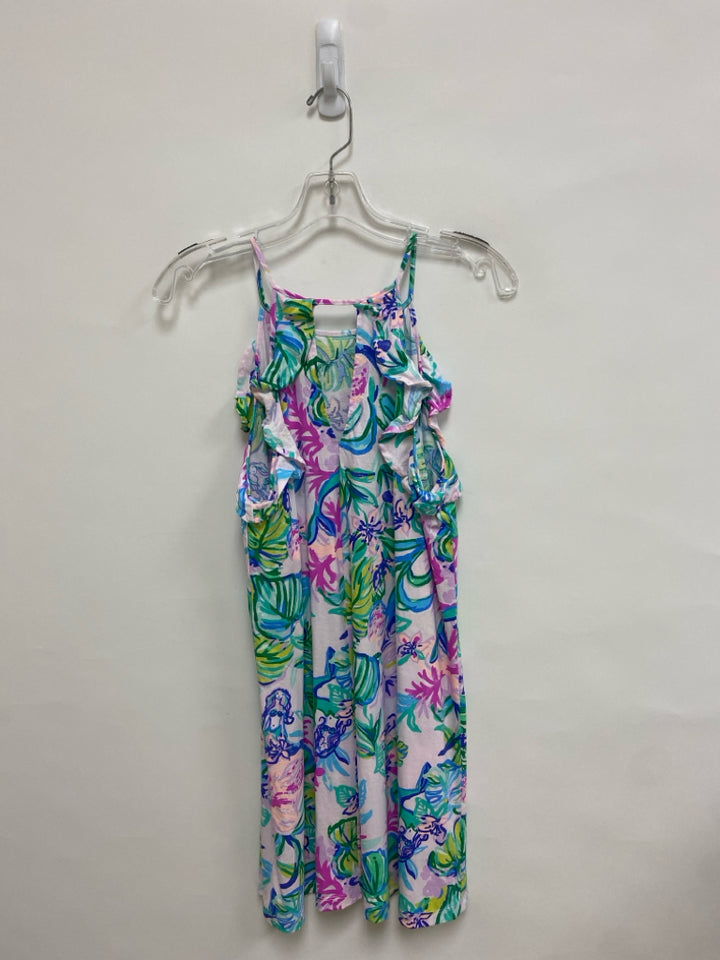 LILLY PULITZER Size M Lavender Pink/Green Mermaid Sleeveless Ladies Dress
