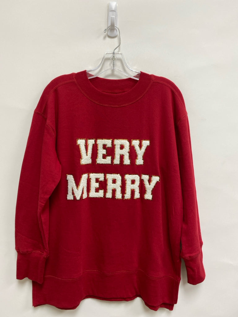 maurices Size M Red White Words Ladies Sweatshirt
