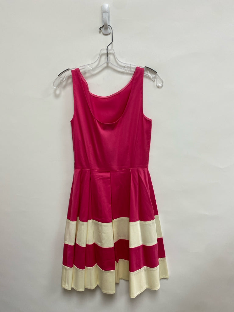 NWT Kate Spade Size 2 Fuschia Cream Striped Sleeveless Ladies Dress