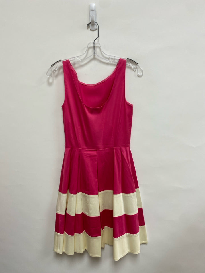 NWT Kate Spade Size 2 Fuschia Cream Striped Sleeveless Ladies Dress