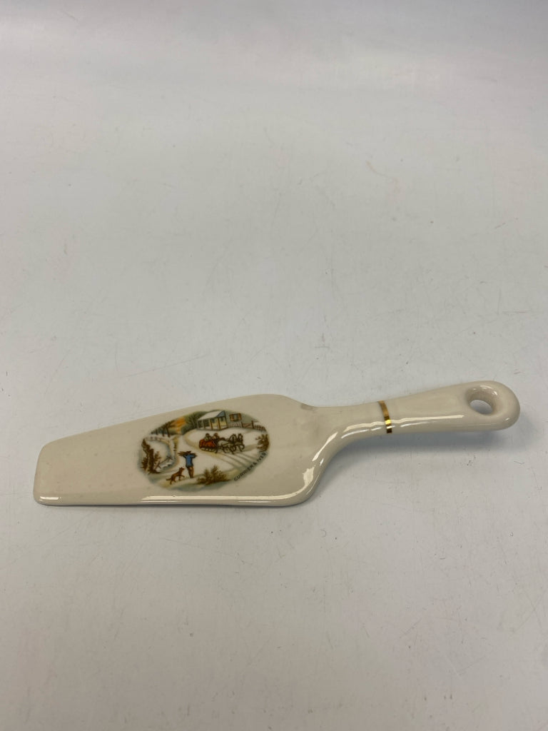 Cream Winter Serving Piece