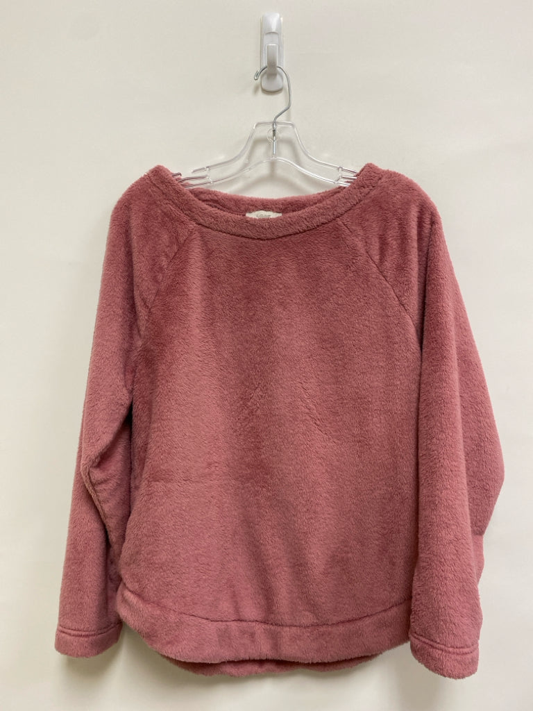 LOFT Size M Rose Fuzzy Long Sleeve Ladies Top