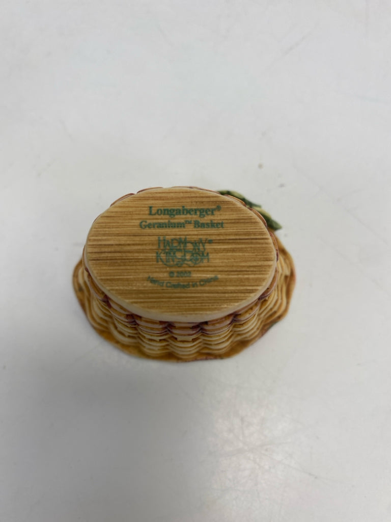 Longaberger Harmony Kingdom Geranium Basket Mini Trinket  Box