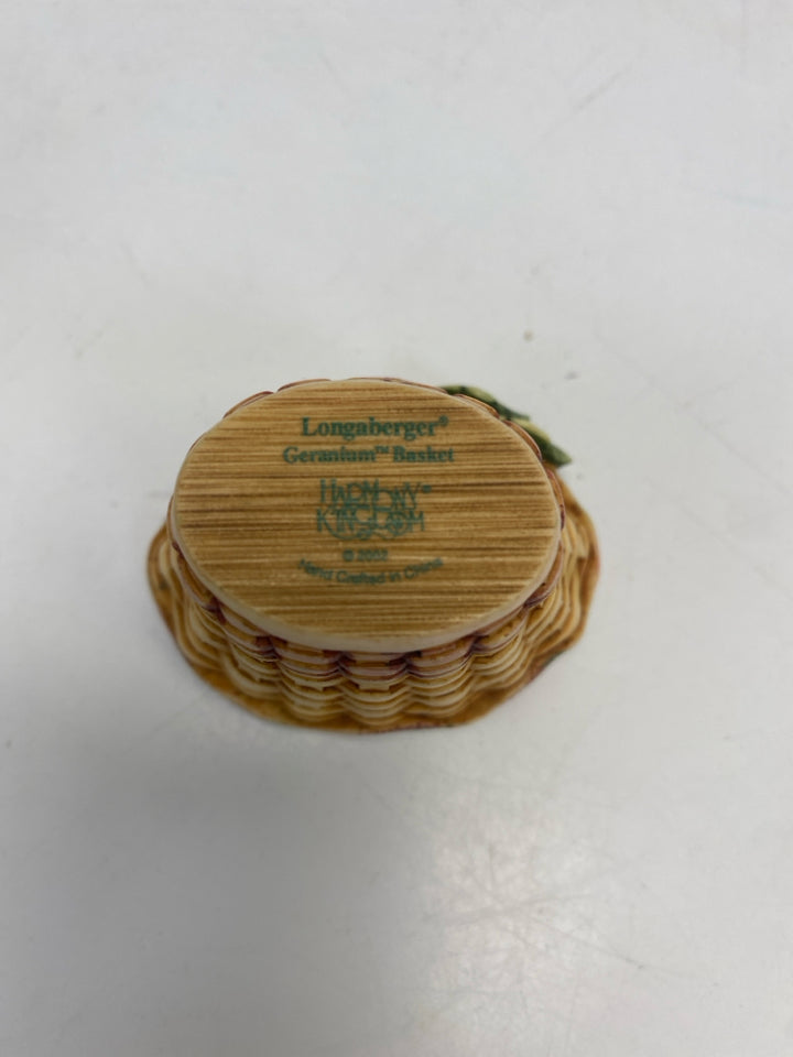 Longaberger Harmony Kingdom Geranium Basket Mini Trinket  Box