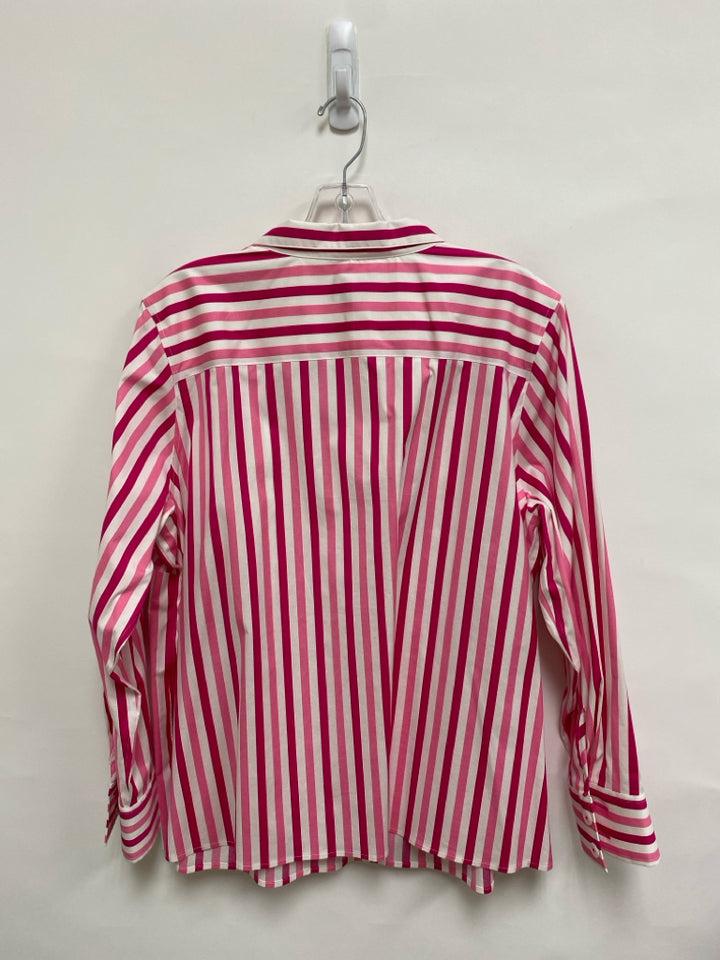 Talbots  SIZE  1X Pink White Striped Plus Size Top