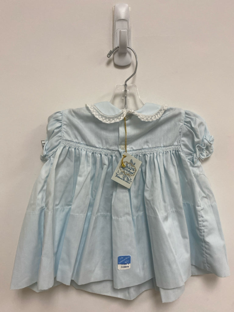 NWT Feltman Bros. SIZE 3-6M Pale Blue Smocking Embroidered Girl&