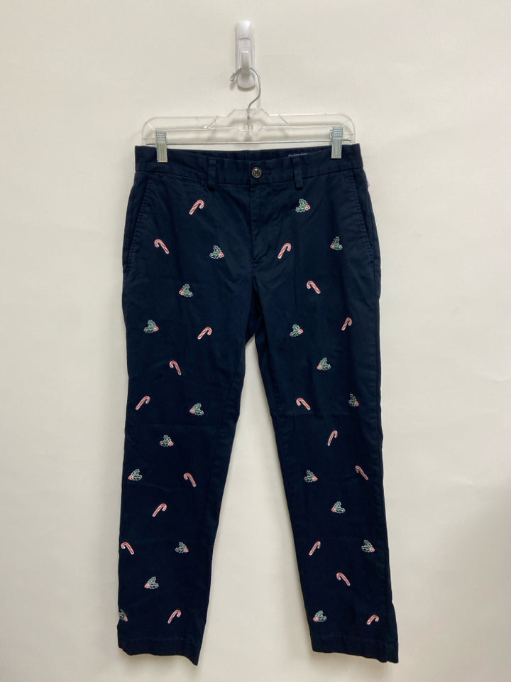 Vineyard Vines Size 30 Navy Candy Cane Embroidered Men&