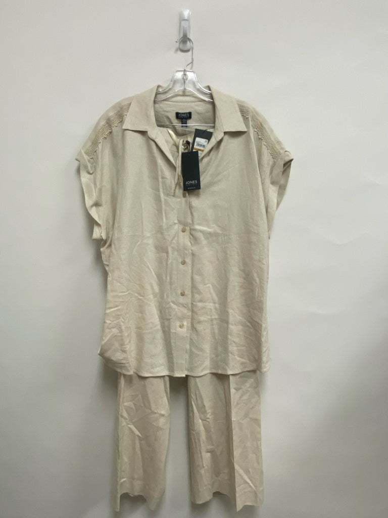 NWT Jones New York  SIZE  3X Beige Button Up Plus Size 2pc