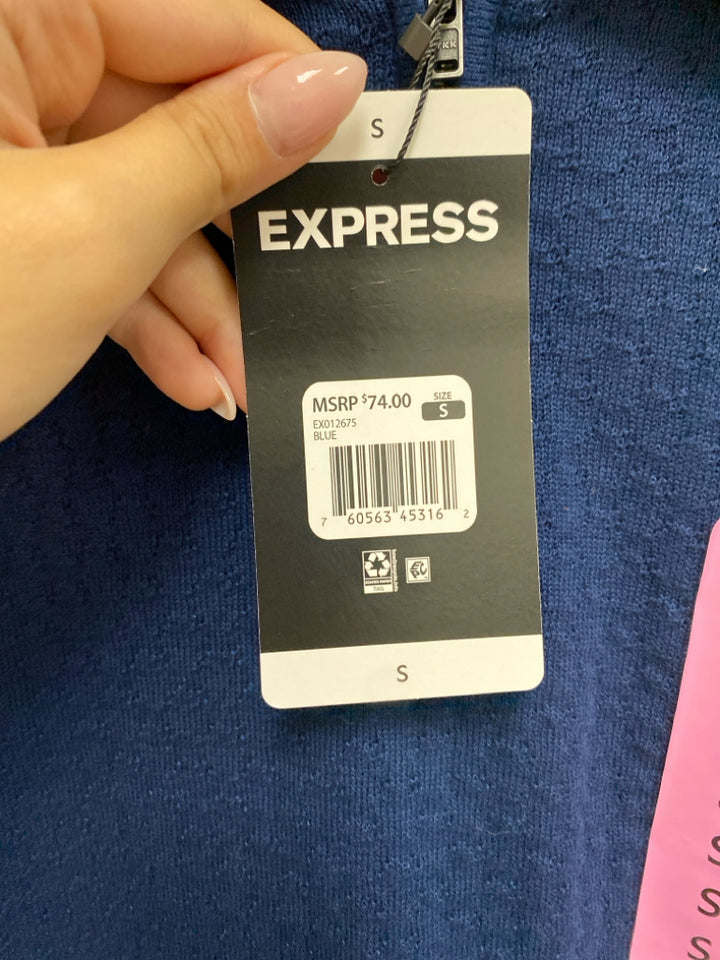 NWT Express Size S Navy Quarter Zip Men&