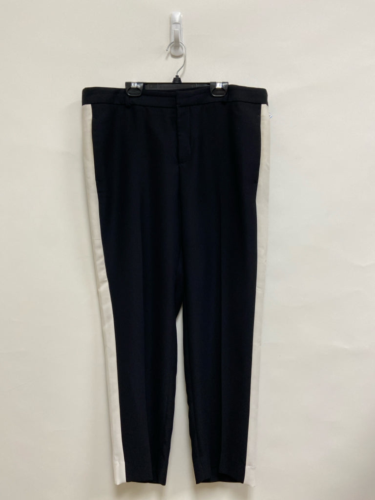 Banana Republic Size 12 Black White Striped Cropped Ladies Pants
