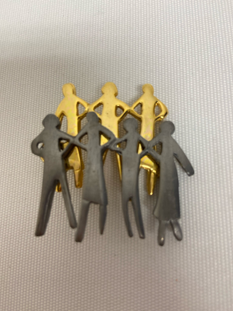 Silver Color Gold Color People Pin