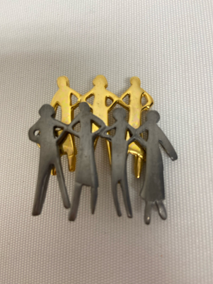 Silver Color Gold Color People Pin