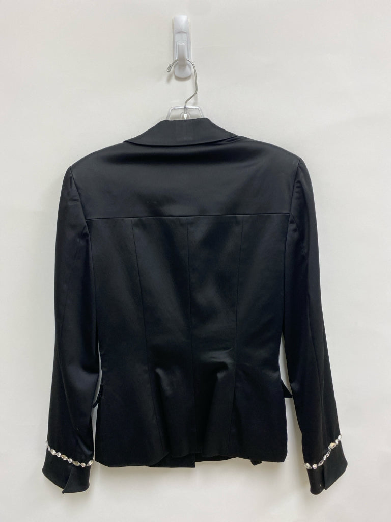 GEMMA KAHNG Size 8 Black Jeweled Button Up Ladies 2pc Skirt