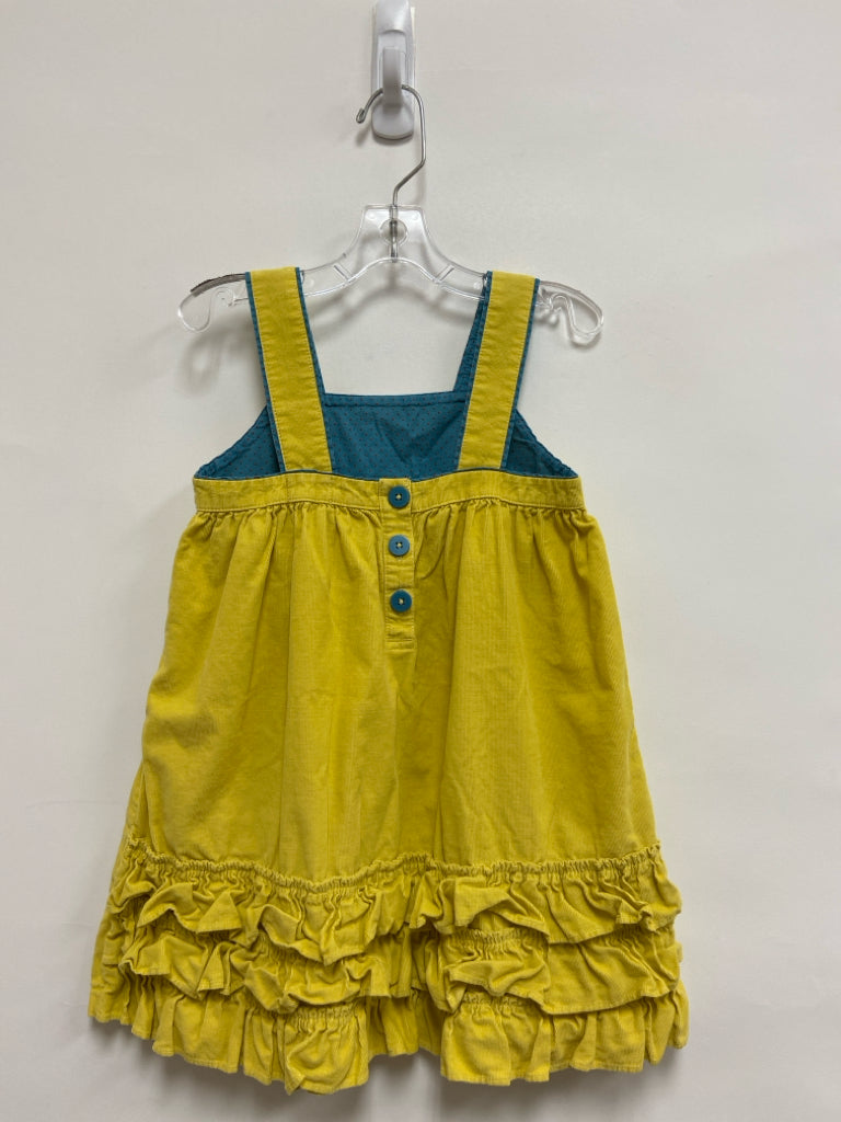Mini Boden SIZE 3/4 Yellow Sleeveless Corduroy Girl&