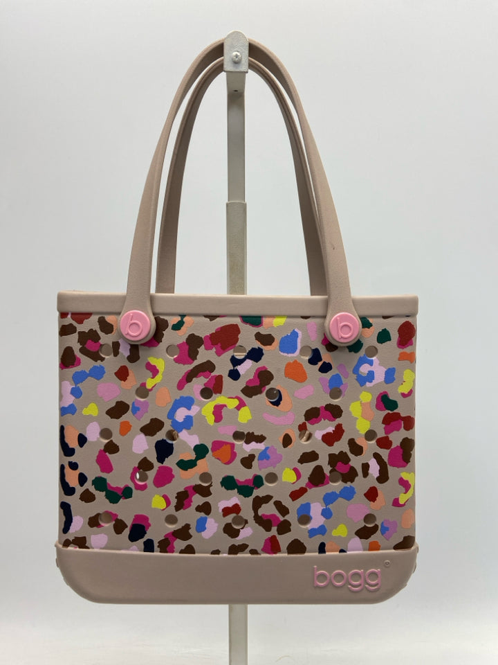 Bogg Bag Tan Multi-Color Animal Print Tote Bag