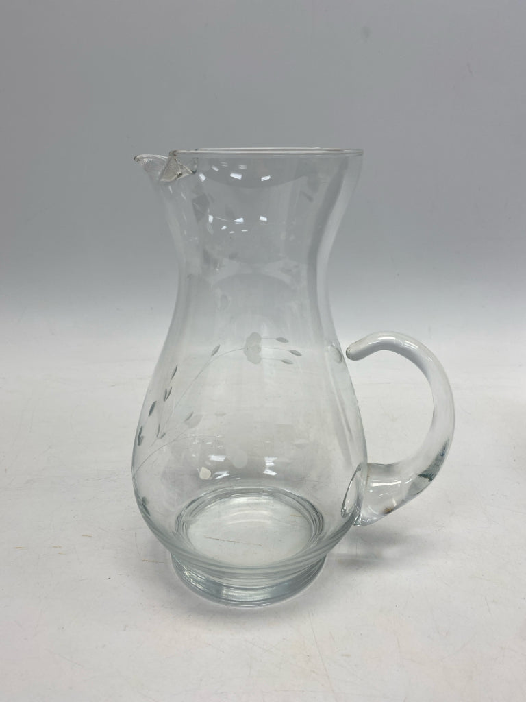 Princess House Clear Etched Pitcher