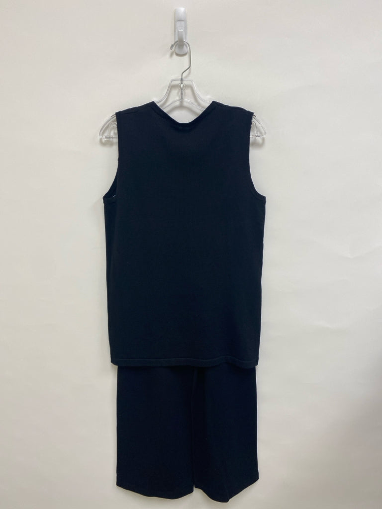 Size S Black Sleeveless Knit Ladies 2pc Pant Set