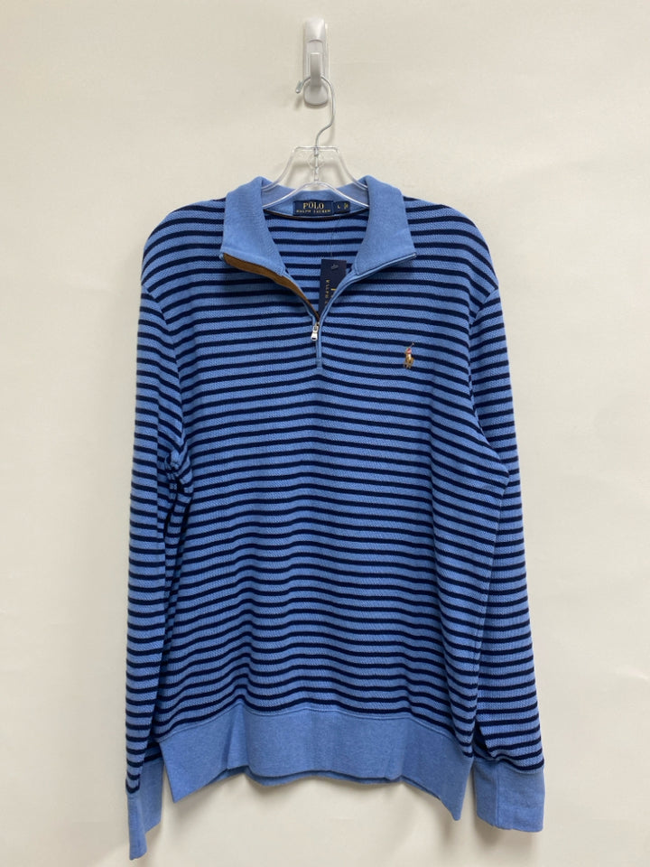 NWT Polo Size L Blue Navy Striped Men&