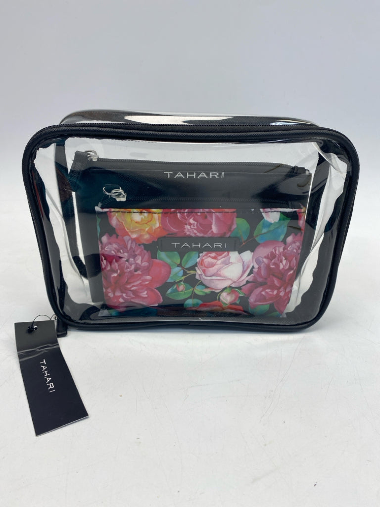 NWT Tahari Clear Black/Multi Make-up Bag