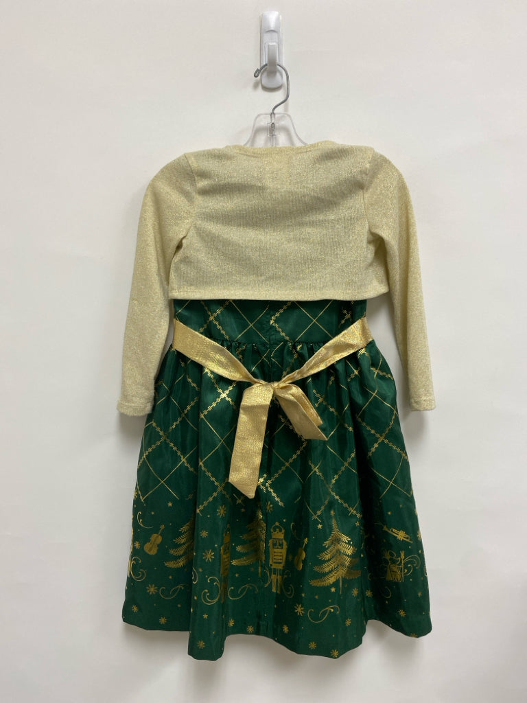 Bonnie Jean SIZE 6X Cream Green/Gold Bows Girl&