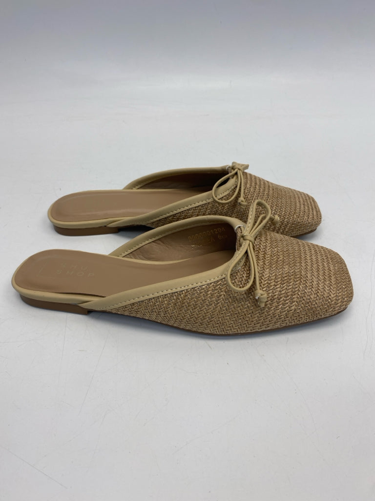 NWOT Shu Shop  Size 6.5 Brown Woven Mules