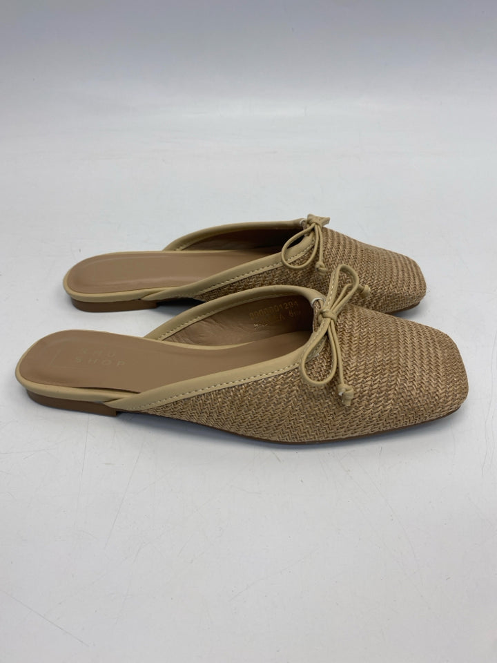 NWOT Shu Shop  Size 6.5 Brown Woven Mules