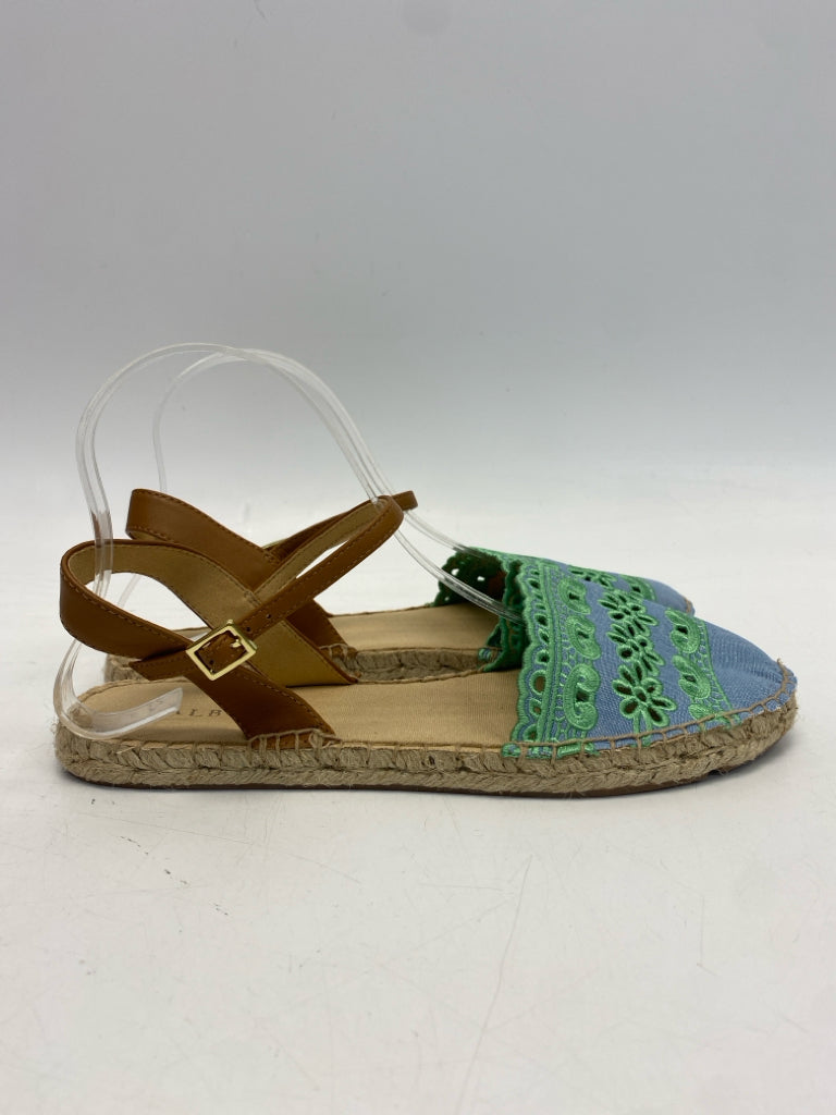 Talbots  Size 8.5 Blue Green Eyelet Sandals