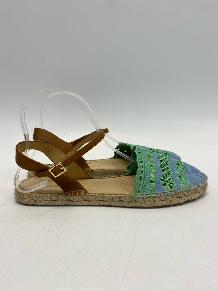 Talbots  Size 8.5 Blue Green Eyelet Sandals