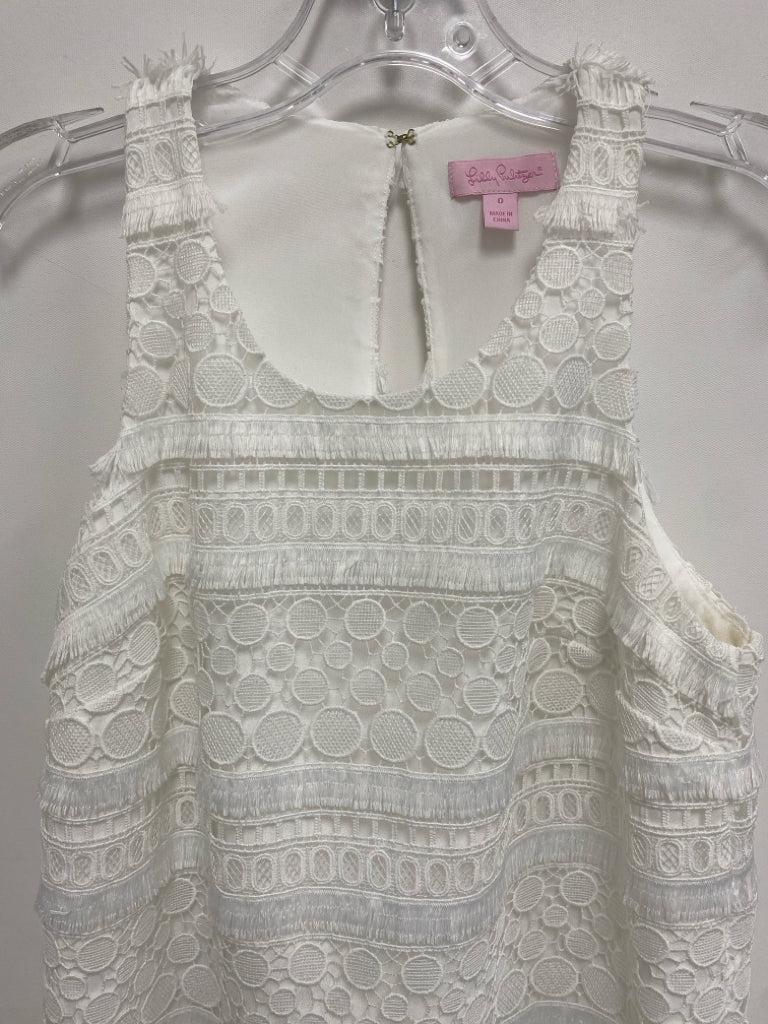 LILLY PULITZER Size 0 White Lace Sleeveless Ladies Dress