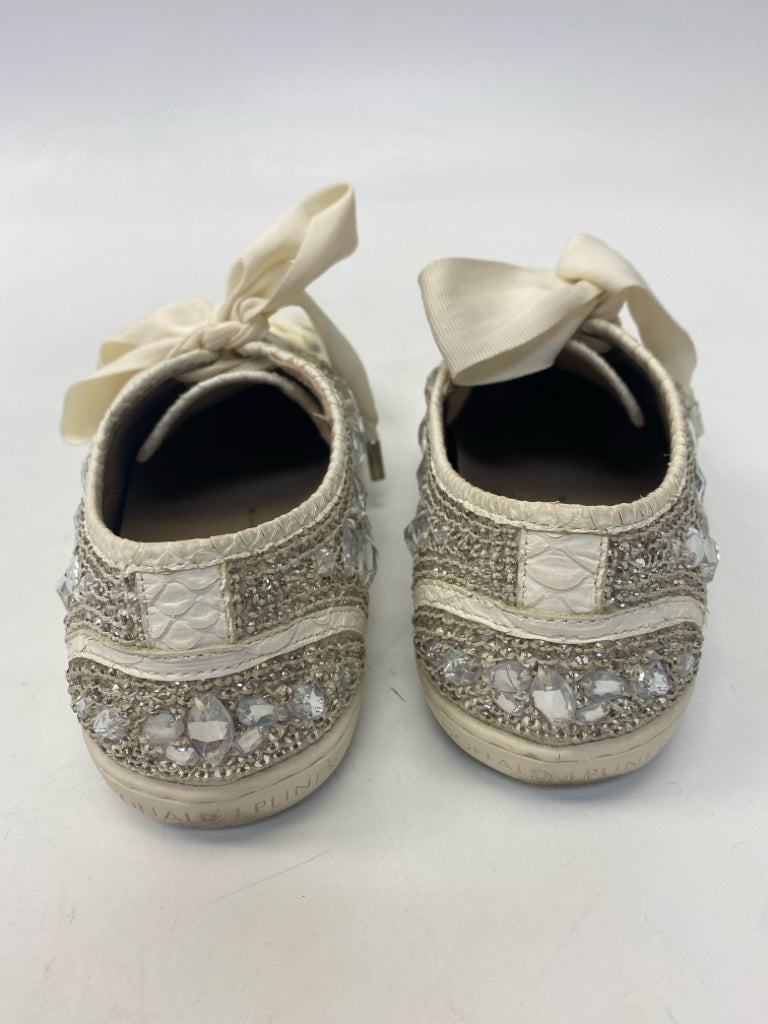 Donald Pliner  Size 6.5 Wht/Cream Rhinestone(s) Sneakers