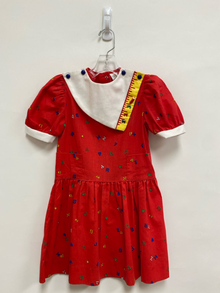 Peaches &amp; Cream SIZE 6X Red White/Multi Numbers/Alphabet Girl&
