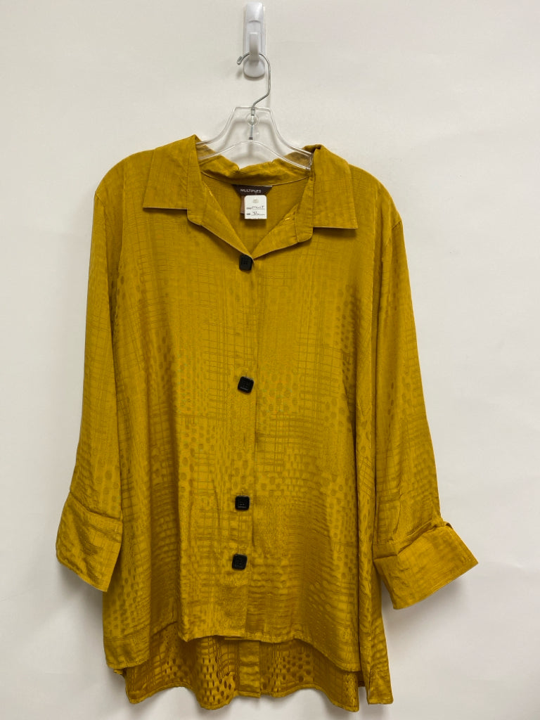 NWT Multiples Size XL Yellow Circles Tunic Ladies Top