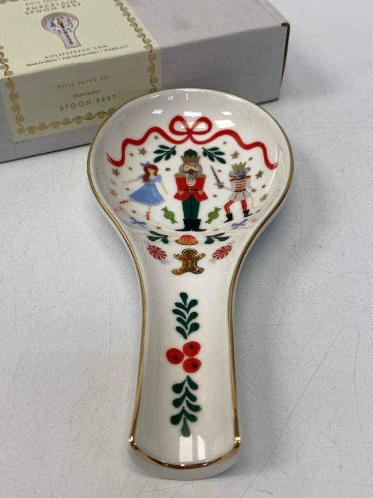 NEW/BOX Rifle Paper Co. White Multi Color Nutcracker Porcelain Christmas