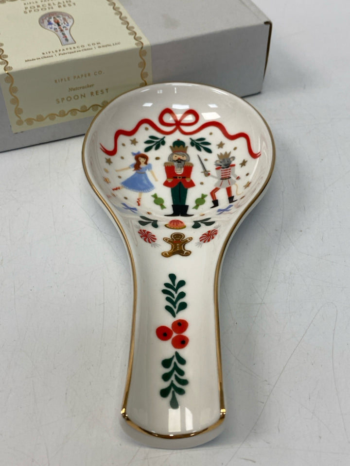 NEW/BOX Rifle Paper Co. White Multi Color Nutcracker Porcelain Christmas