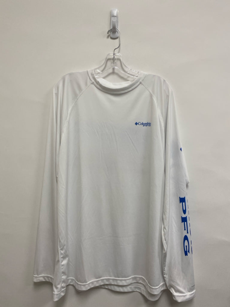 Columbia Size XL White Blue Logo Men&