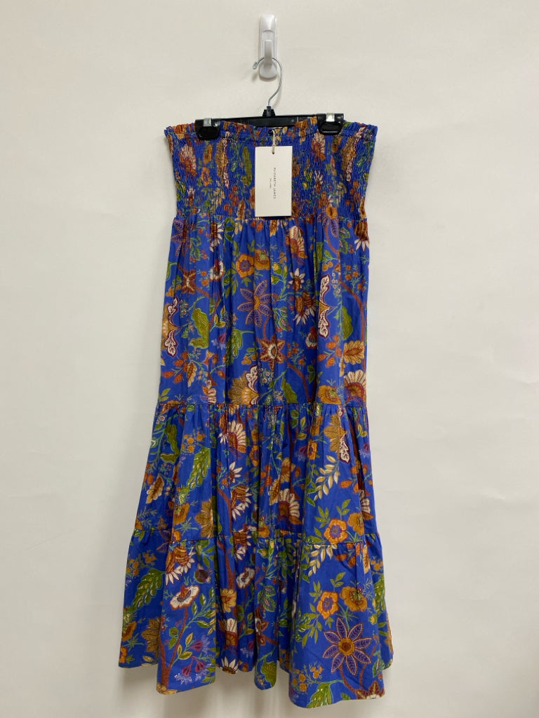 NWT Size L Periwinkle Tan/Green Acanthus Maxi Ladies Skirt