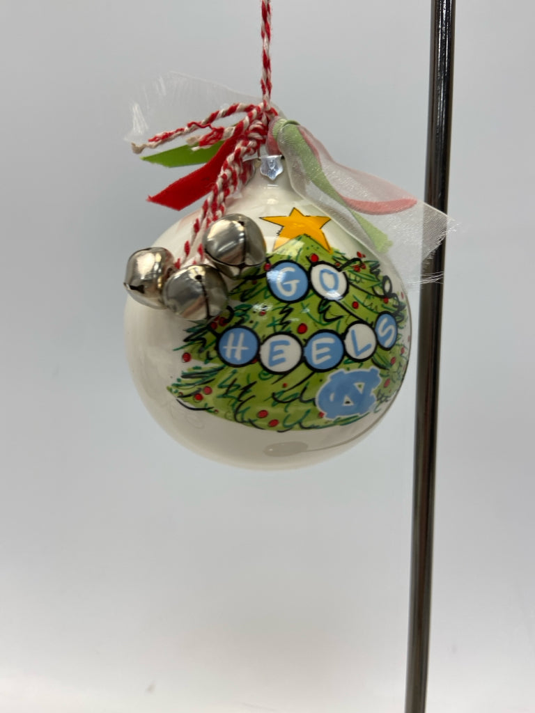 White Green/Blue UNC Ornaments