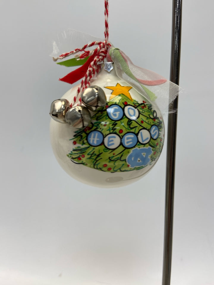 White Green/Blue UNC Ornaments