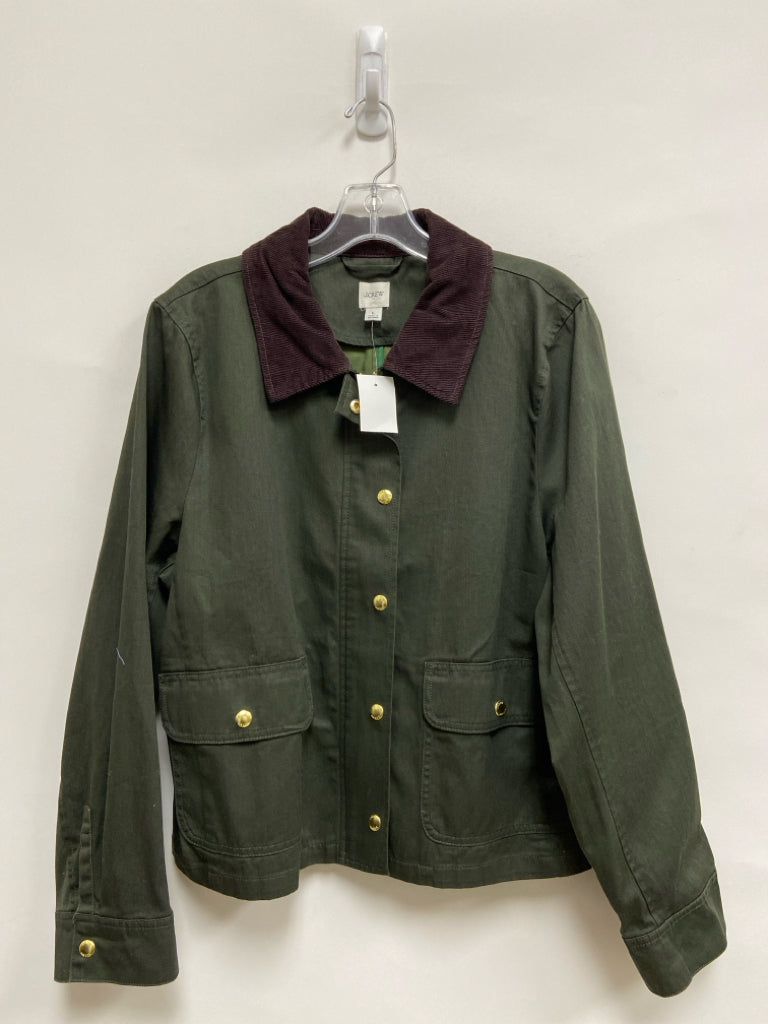 NWT J Crew Size L Dark Green Button Up Ladies Jacket