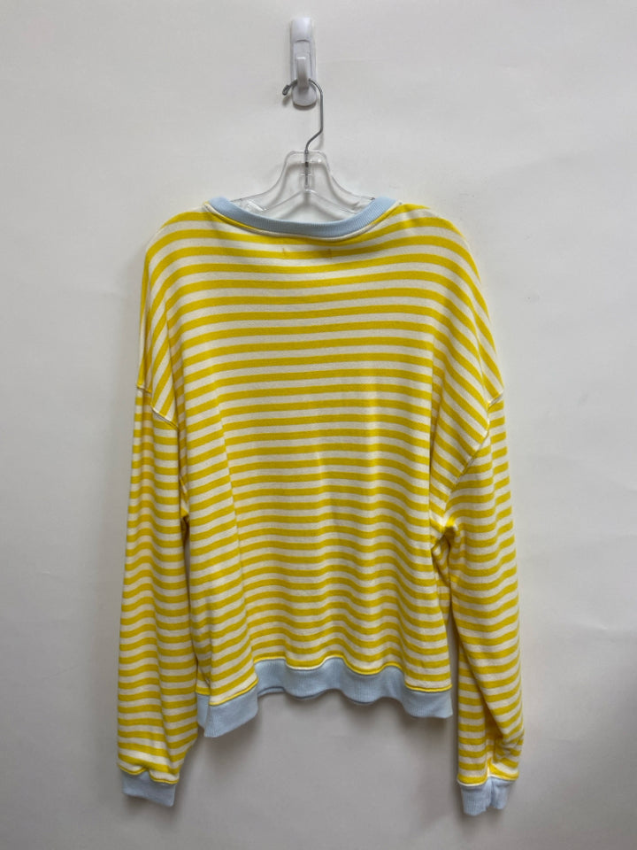 We The Free Size S Yellow/Cream Striped Ladies Sweatshirt