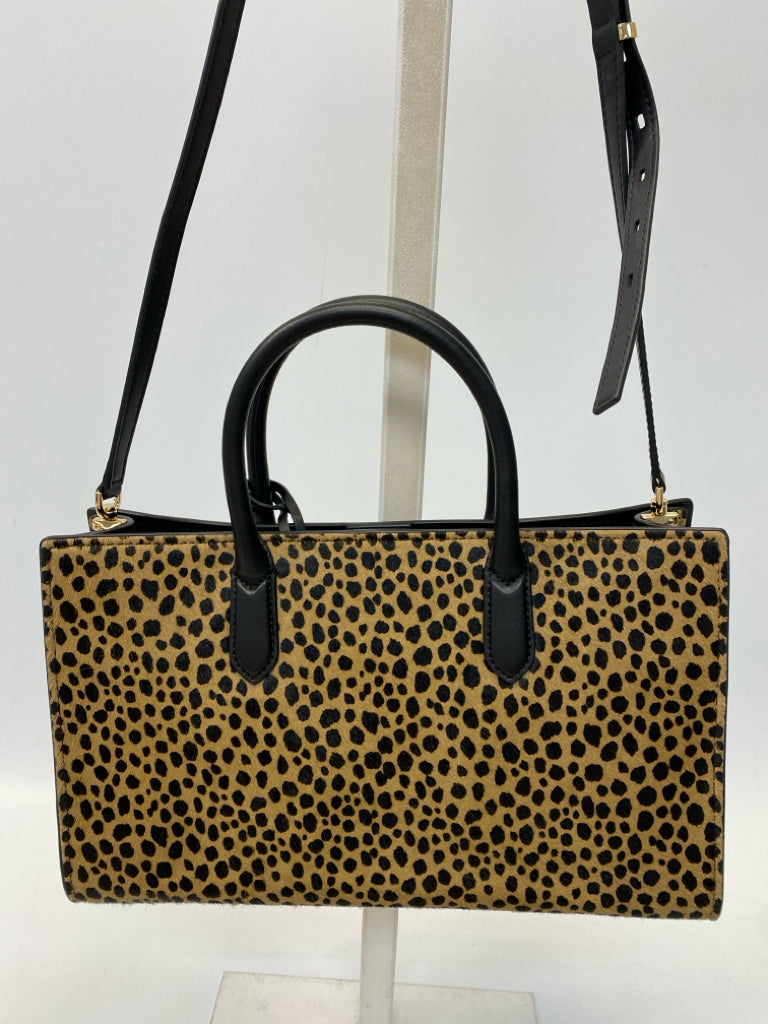 Michael Kors Brown Black Animal Print Fur Handbag