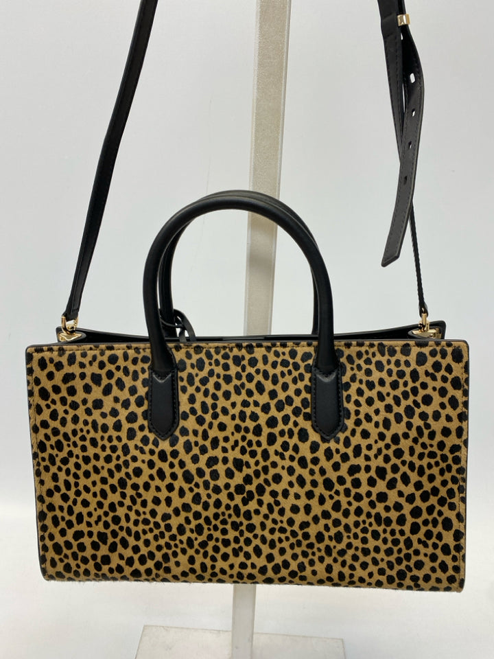 Michael Kors Brown Black Animal Print Fur Handbag