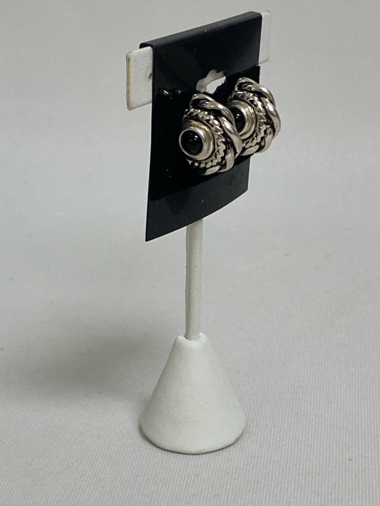 Silver Black Shapes Earrings