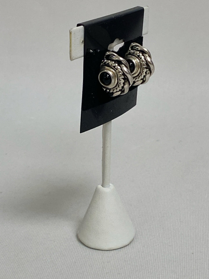 Silver Black Shapes Earrings