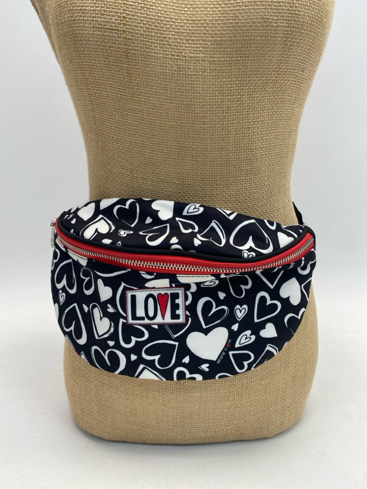 Brighton Black White Heart(s) Belt Bag